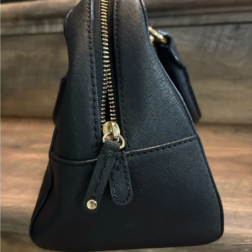 Michael Kors Black Satchel with Gold Accents